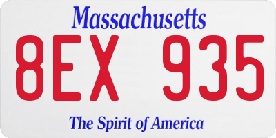 MA license plate 8EX935