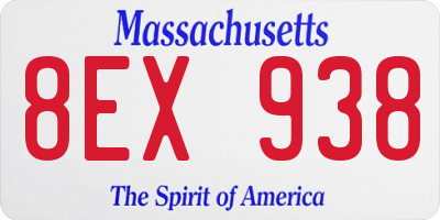 MA license plate 8EX938