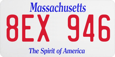 MA license plate 8EX946