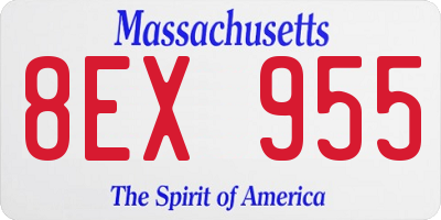 MA license plate 8EX955