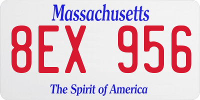 MA license plate 8EX956