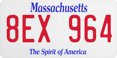 MA license plate 8EX964