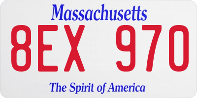 MA license plate 8EX970