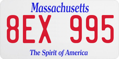 MA license plate 8EX995