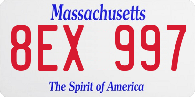 MA license plate 8EX997