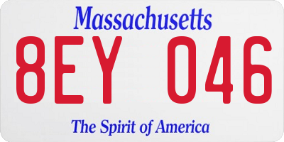 MA license plate 8EY046