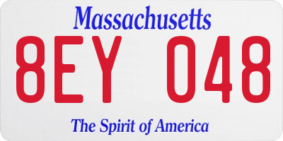 MA license plate 8EY048