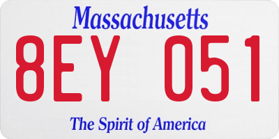 MA license plate 8EY051