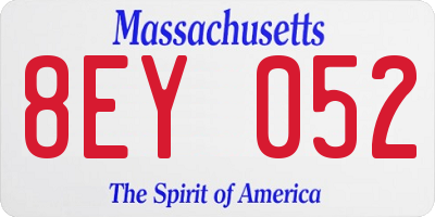MA license plate 8EY052