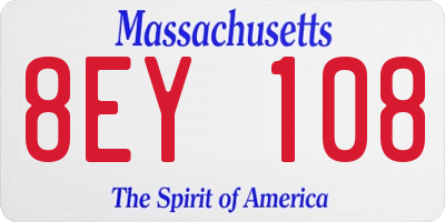 MA license plate 8EY108