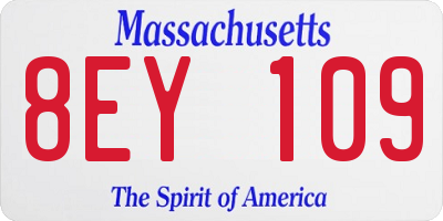 MA license plate 8EY109
