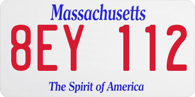 MA license plate 8EY112