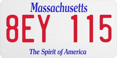 MA license plate 8EY115