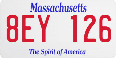 MA license plate 8EY126