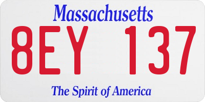 MA license plate 8EY137