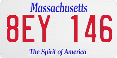 MA license plate 8EY146
