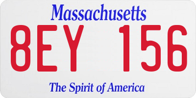 MA license plate 8EY156
