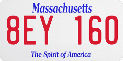 MA license plate 8EY160