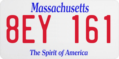 MA license plate 8EY161