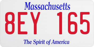 MA license plate 8EY165