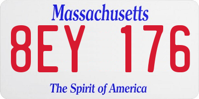 MA license plate 8EY176