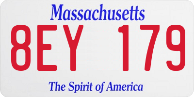 MA license plate 8EY179