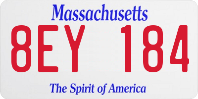MA license plate 8EY184