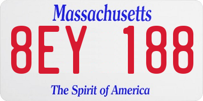 MA license plate 8EY188