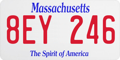 MA license plate 8EY246