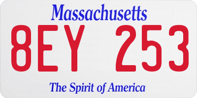 MA license plate 8EY253