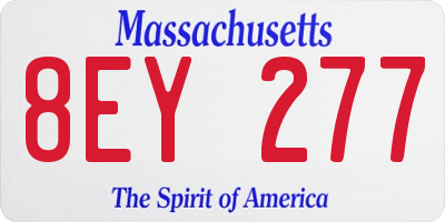 MA license plate 8EY277