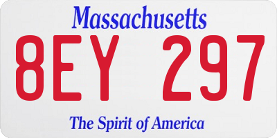 MA license plate 8EY297