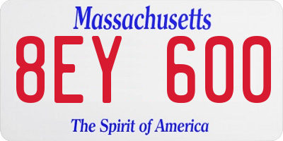MA license plate 8EY600