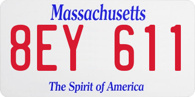 MA license plate 8EY611