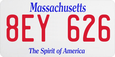 MA license plate 8EY626