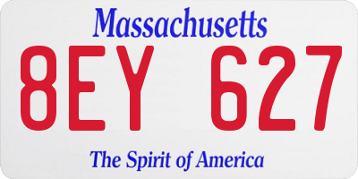 MA license plate 8EY627