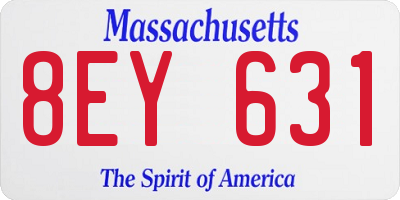 MA license plate 8EY631