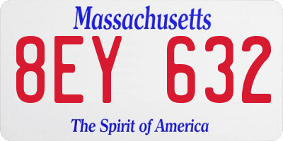MA license plate 8EY632