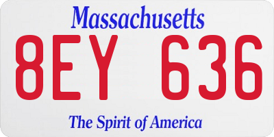 MA license plate 8EY636