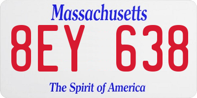 MA license plate 8EY638