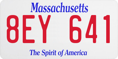 MA license plate 8EY641
