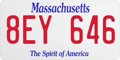 MA license plate 8EY646