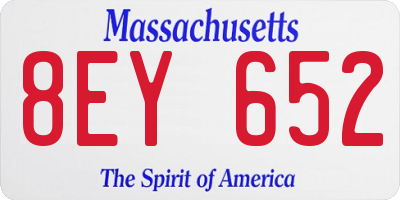MA license plate 8EY652