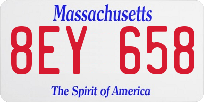 MA license plate 8EY658
