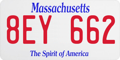 MA license plate 8EY662