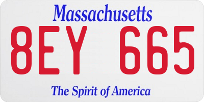 MA license plate 8EY665
