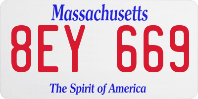 MA license plate 8EY669