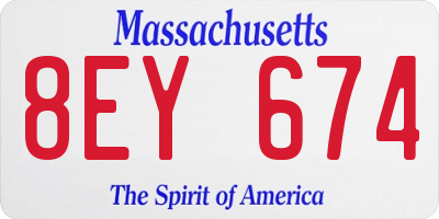 MA license plate 8EY674