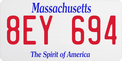 MA license plate 8EY694