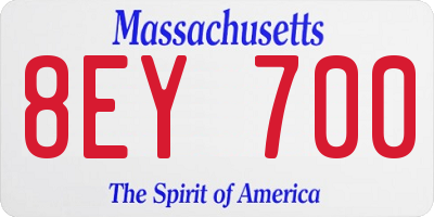 MA license plate 8EY700